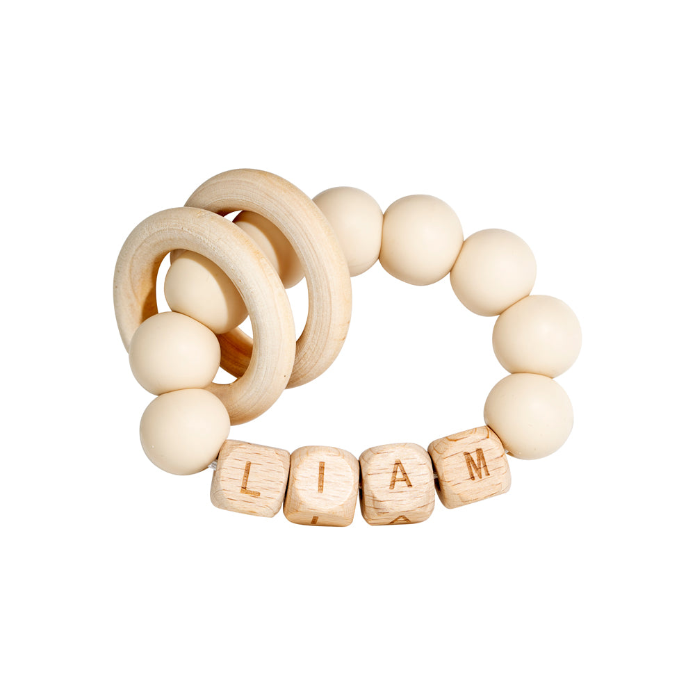 Personalized silicone teething ring with baby name, view 40