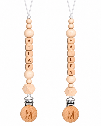 Hazel all-wood pacifier clip