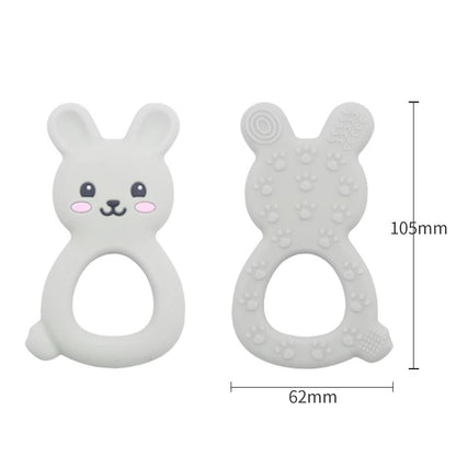 rabbit silicone teether grey