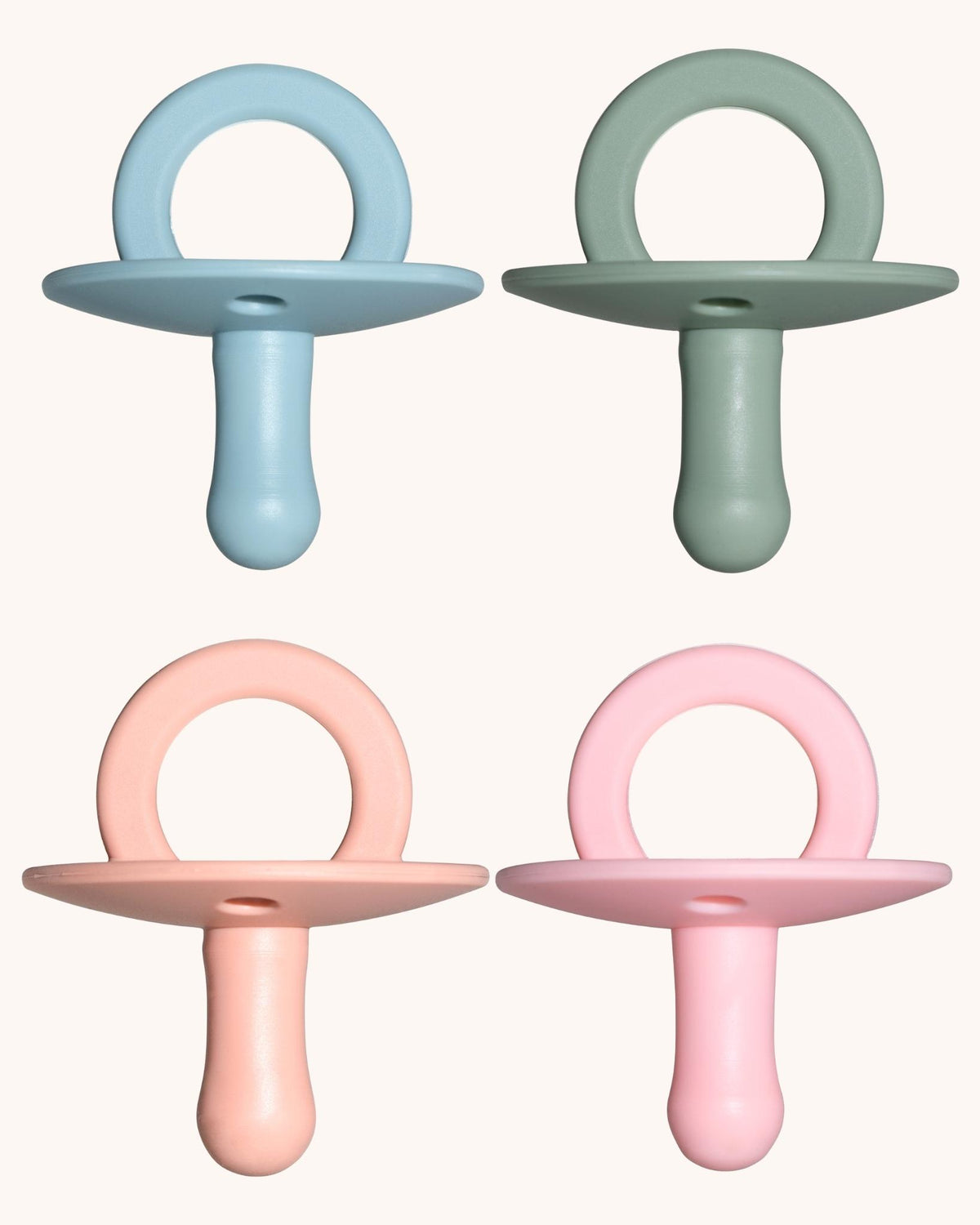 One-piece silicone baby pacifier