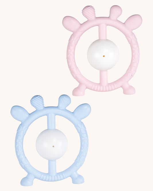 Silicone giraffe baby rattle and teether