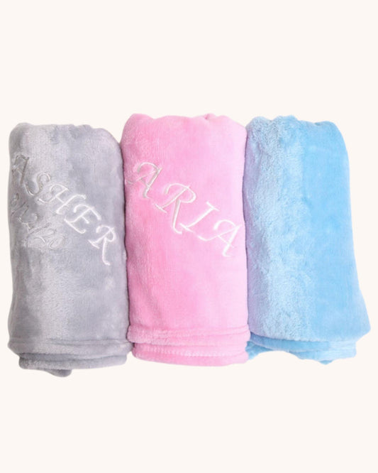 Personalized baby name blanket with birth stats