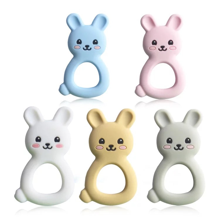 baby rabbit silicone teether