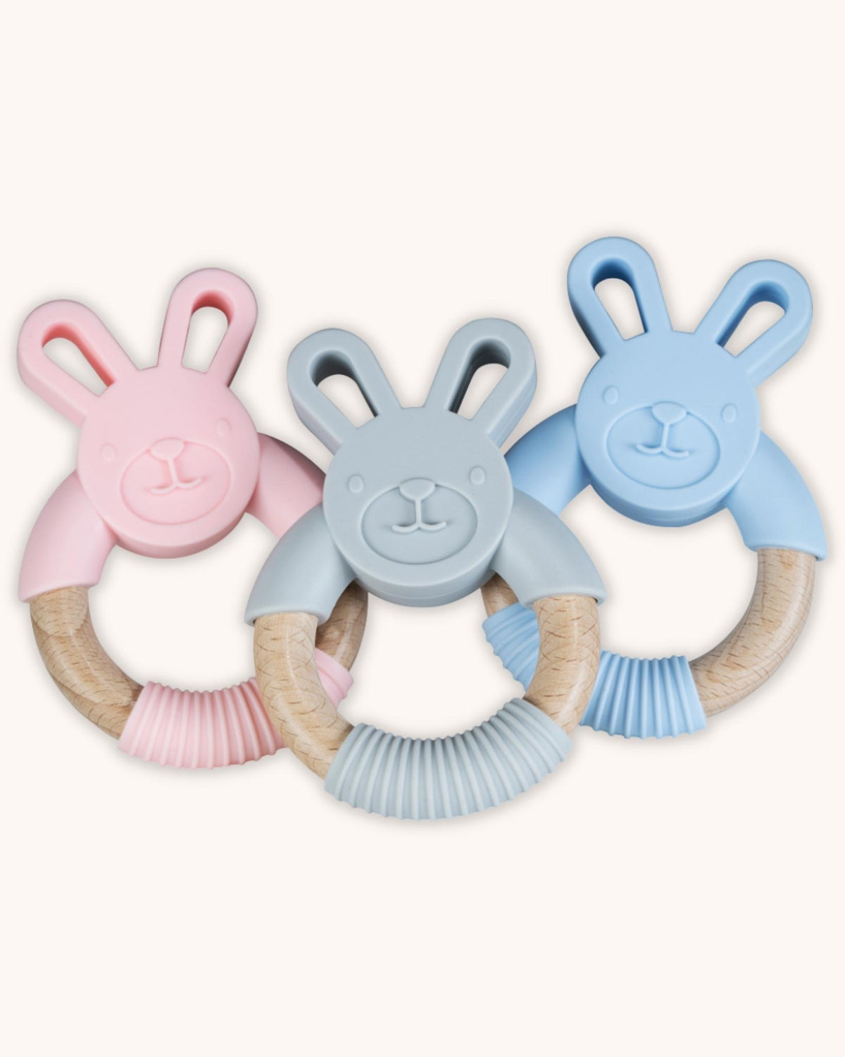 Bunny ears silicone baby teether