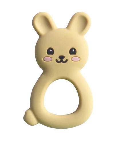 rabbit silicone teether mustard