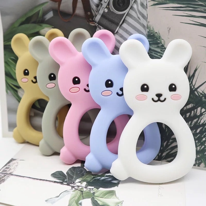 baby rabbit silicone teether