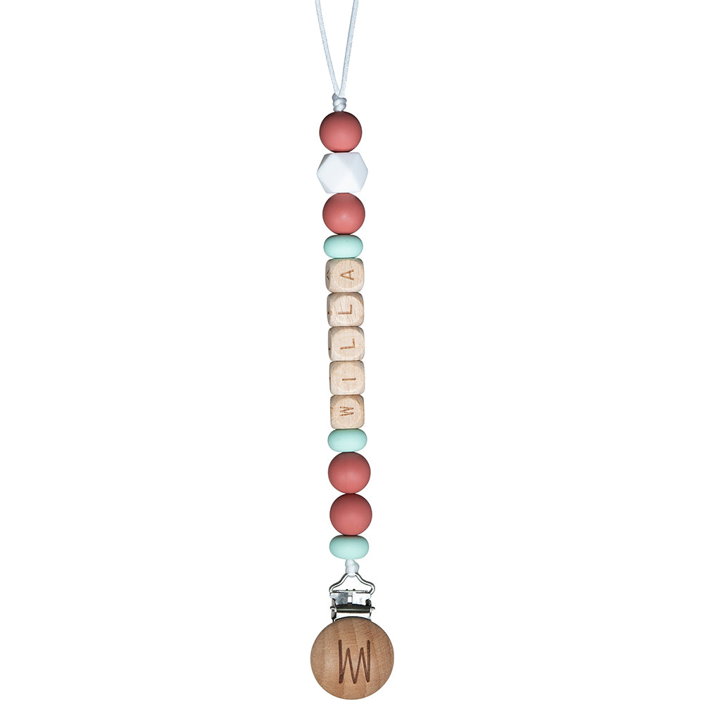 Maple personalized wooden pacifier clip with baby name, view 9