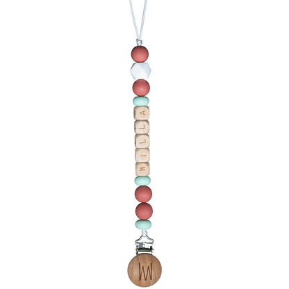 Maple personalized wooden pacifier clip with baby name, view 9