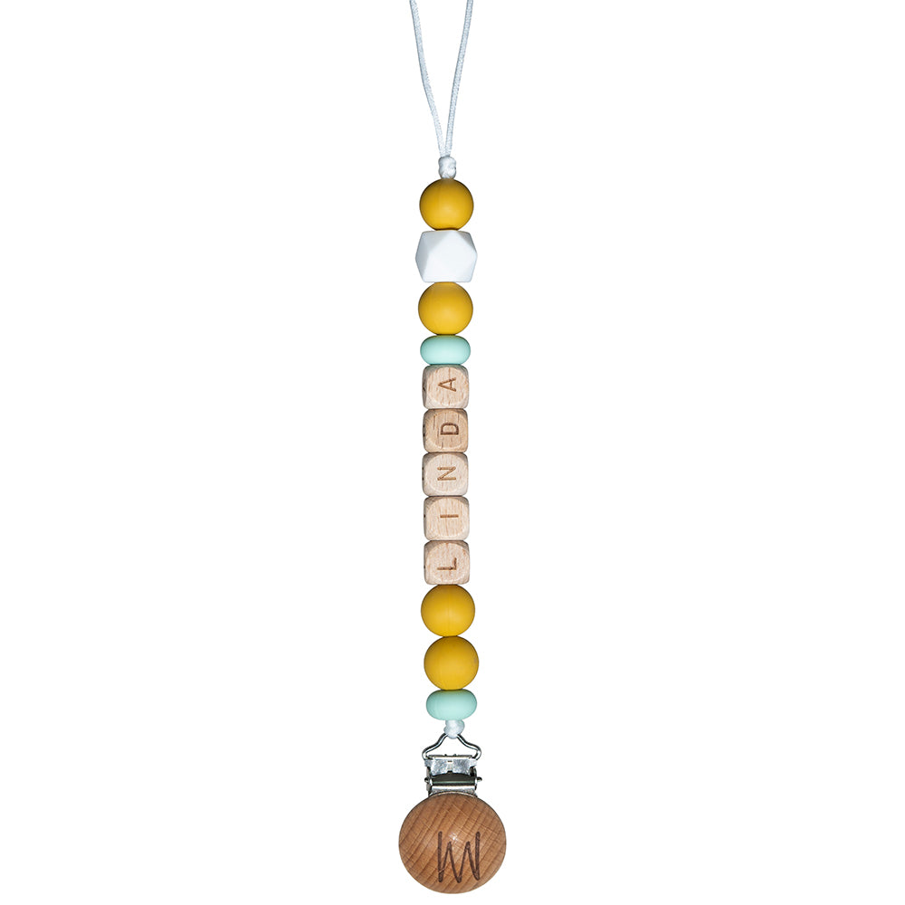 Maple personalized wooden pacifier clip with baby name, view 10