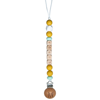 Maple personalized wooden pacifier clip with baby name, view 10