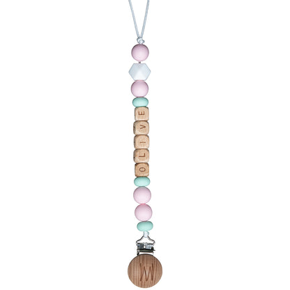 Maple personalized wooden pacifier clip with baby name, view 11
