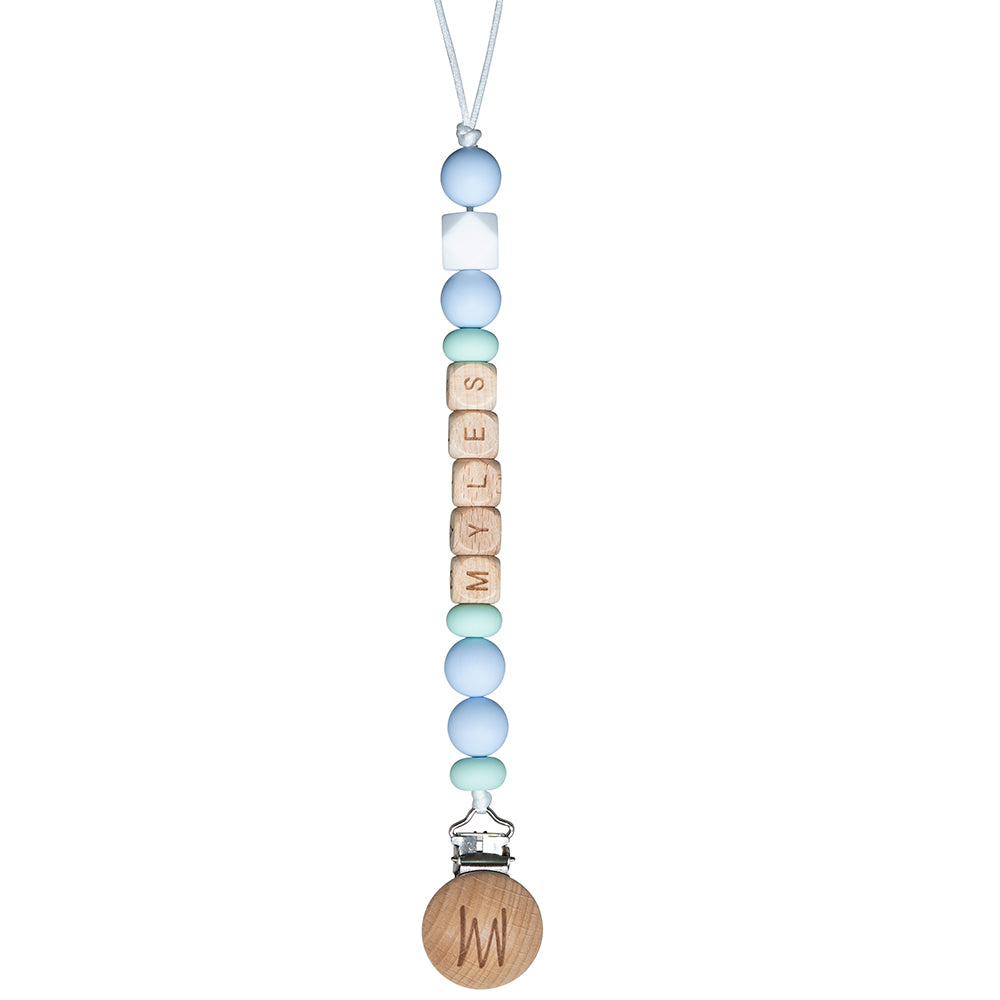 Maple personalized wooden pacifier clip with baby name, view 12
