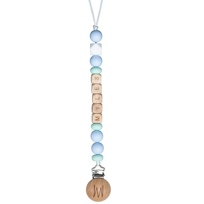 Maple personalized wooden pacifier clip with baby name, view 12