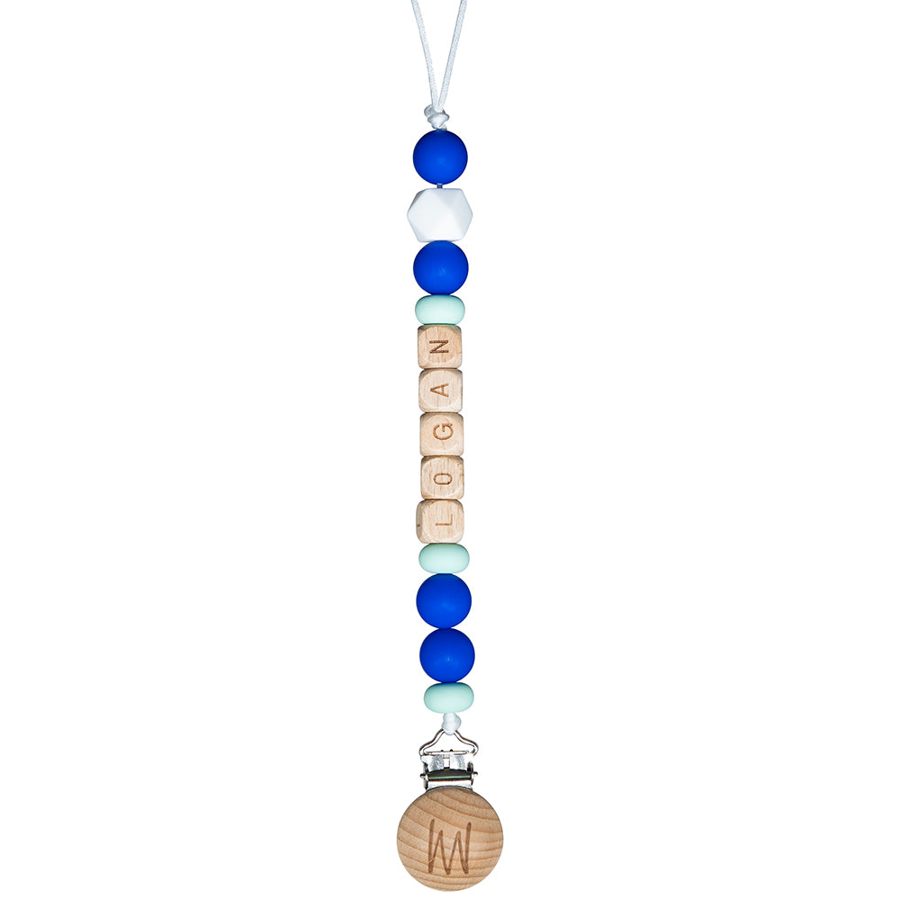 Maple personalized wooden pacifier clip with baby name, view 14