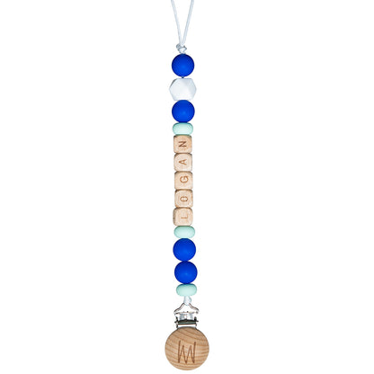 Maple personalized wooden pacifier clip with baby name, view 14