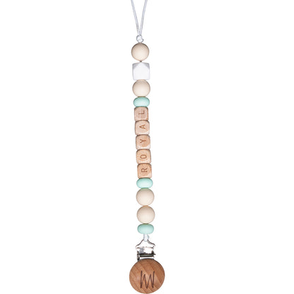 Maple personalized wooden pacifier clip with baby name, view 18