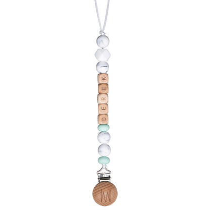 Maple personalized wooden pacifier clip with baby name, view 19