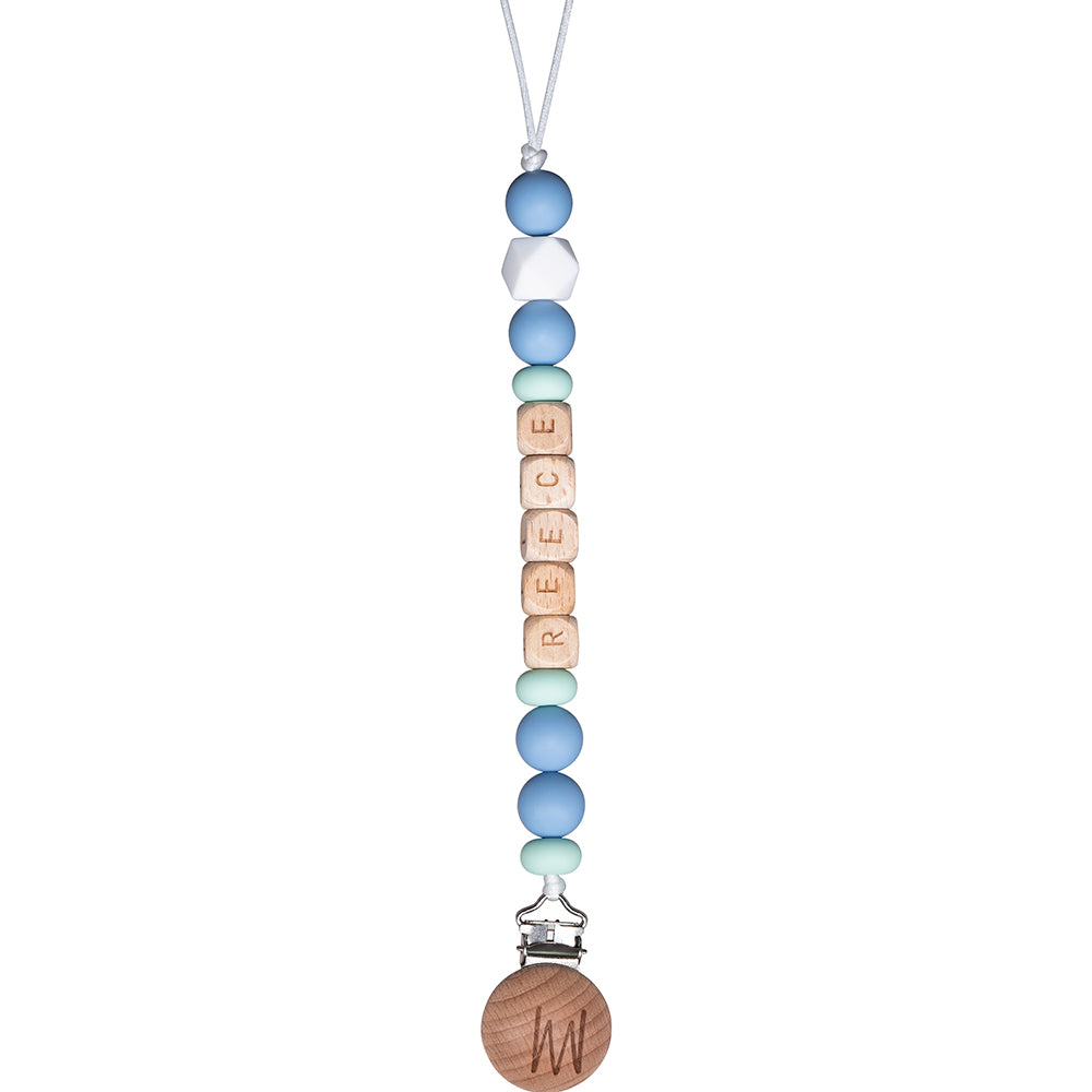 Maple personalized wooden pacifier clip with baby name, view 6