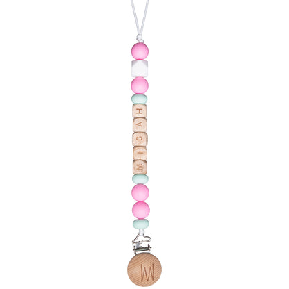 Maple personalized wooden pacifier clip with baby name, view 21