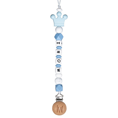 Birch personalized silicone pacifier clip with baby name and charm, view 11