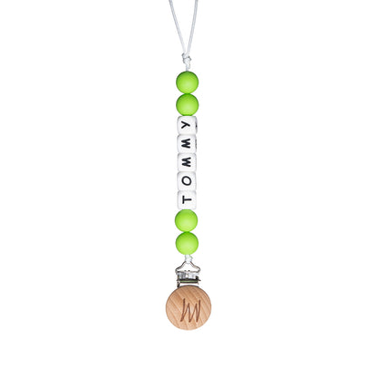 Shortie personalized silicone pacifier clip with baby name, view 8