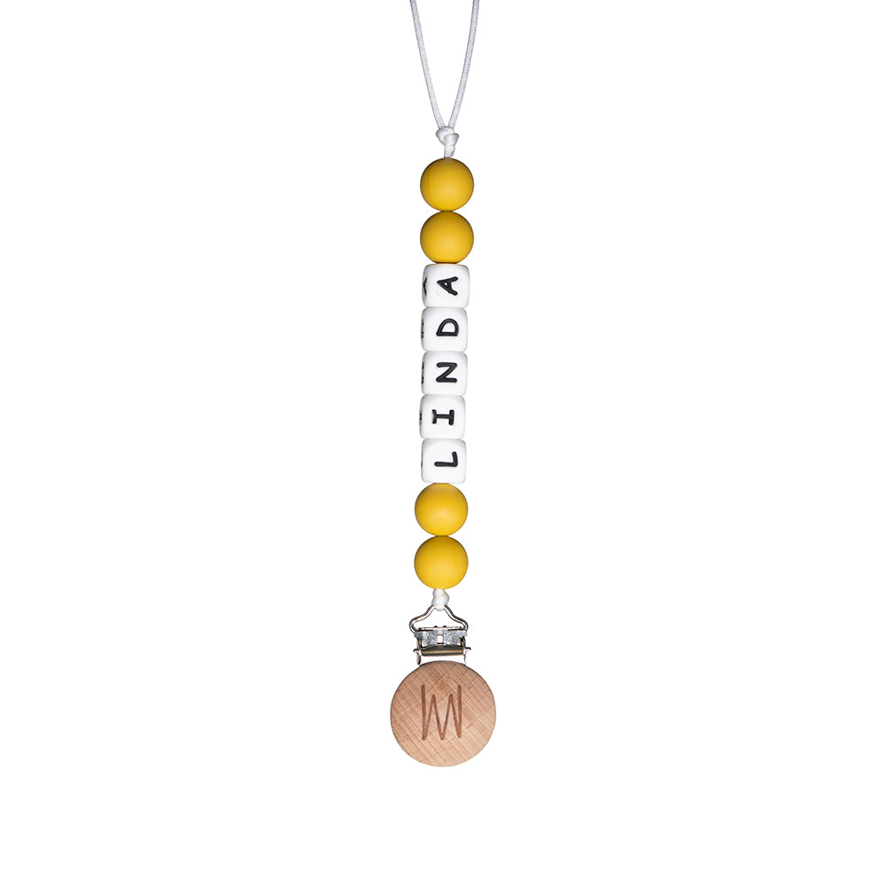 Shortie personalized silicone pacifier clip with baby name, view 9