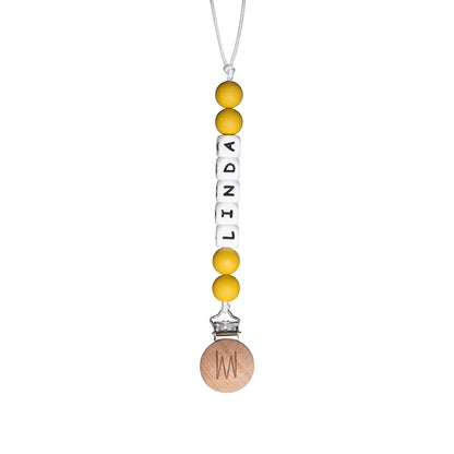 Shortie personalized silicone pacifier clip with baby name, view 9