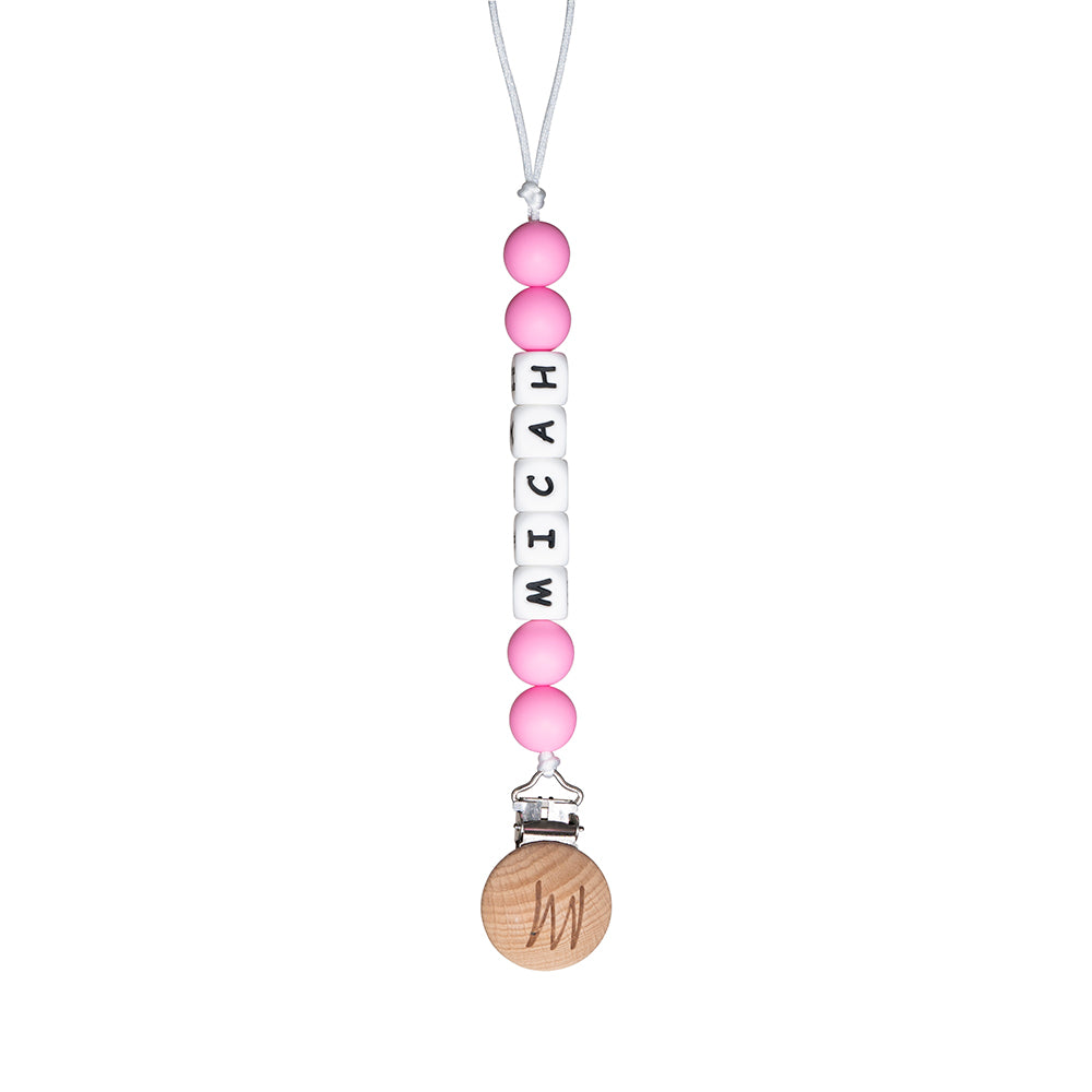 Shortie personalized silicone pacifier clip with baby name, view 10