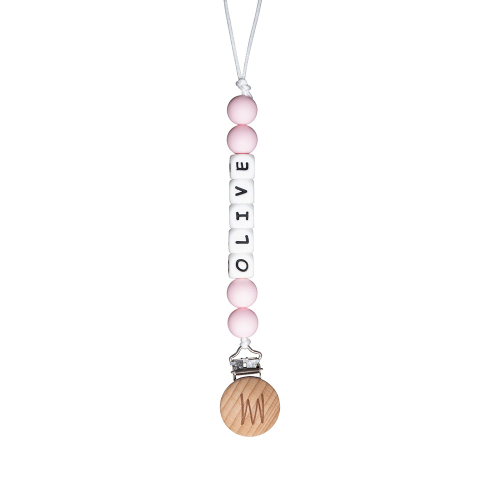 Shortie personalized silicone pacifier clip with baby name, view 12