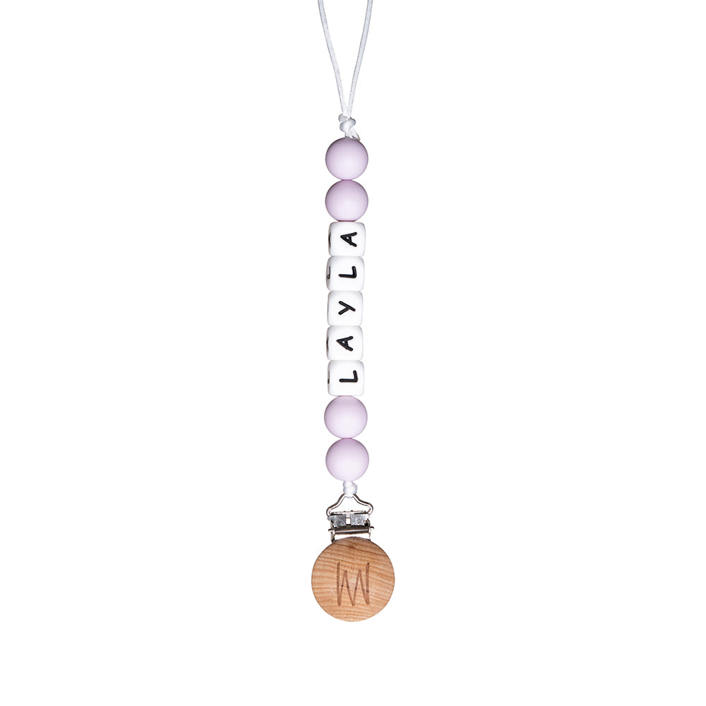 Shortie personalized silicone pacifier clip with baby name, view 13
