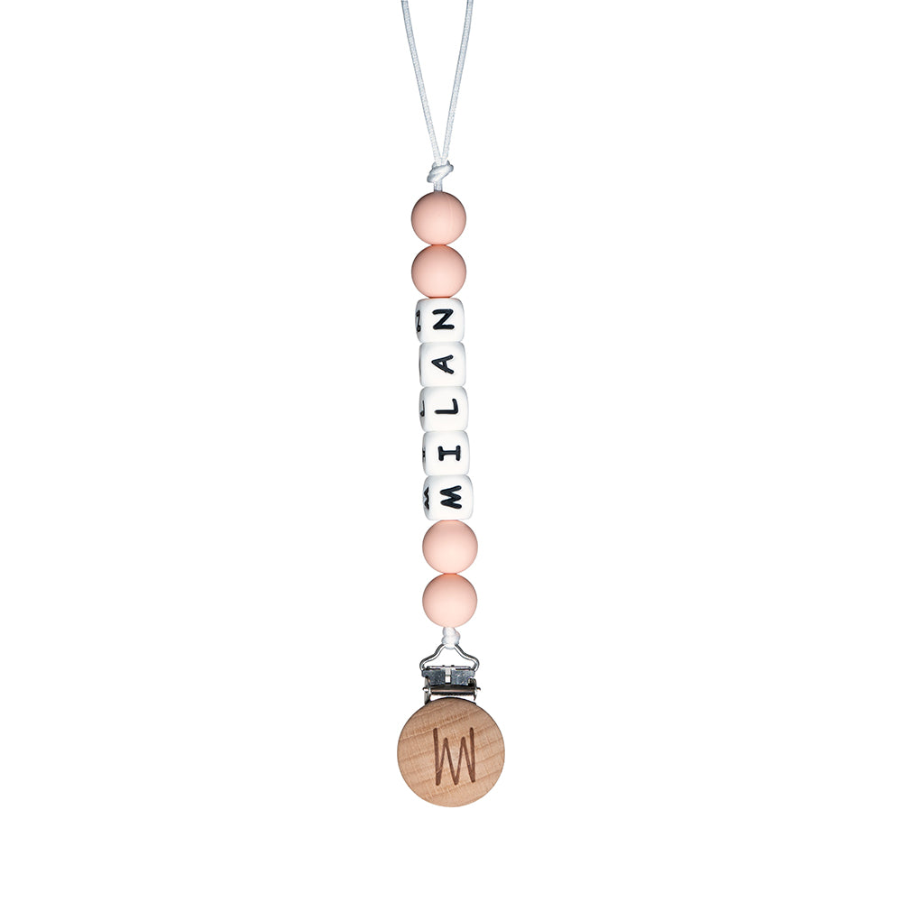 Shortie personalized silicone pacifier clip with baby name, view 18