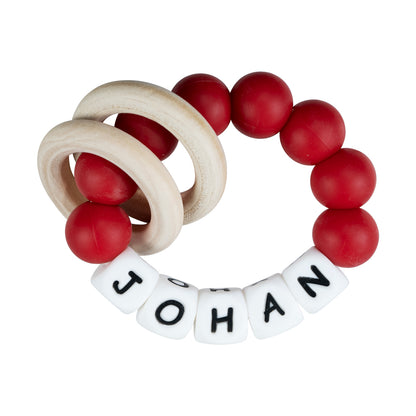 Personalized silicone teething ring with baby name, view 8