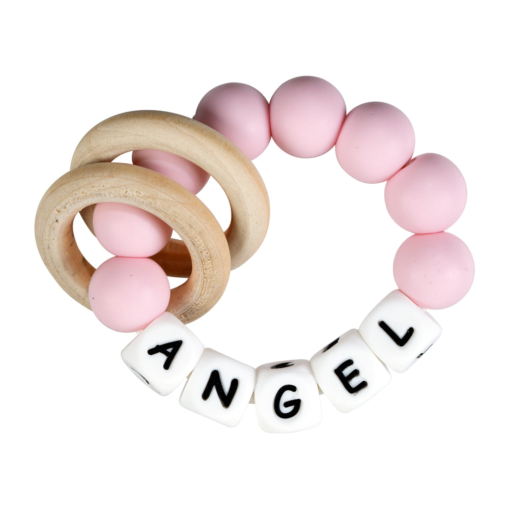 Personalized silicone teething ring with baby name, view 11
