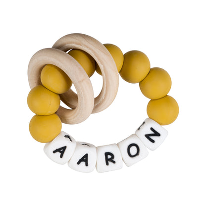 Personalized silicone teething ring with baby name, view 14