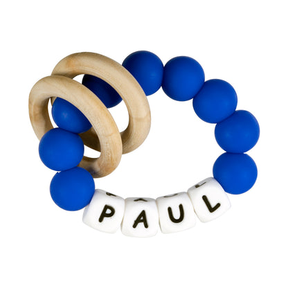 Personalized silicone teething ring with baby name, view 15