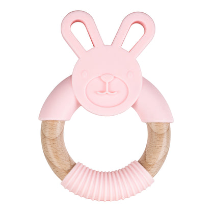 Bunny ears silicone baby teether, view 3