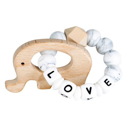Lilly personalized silicone teething ring with baby name, view 5