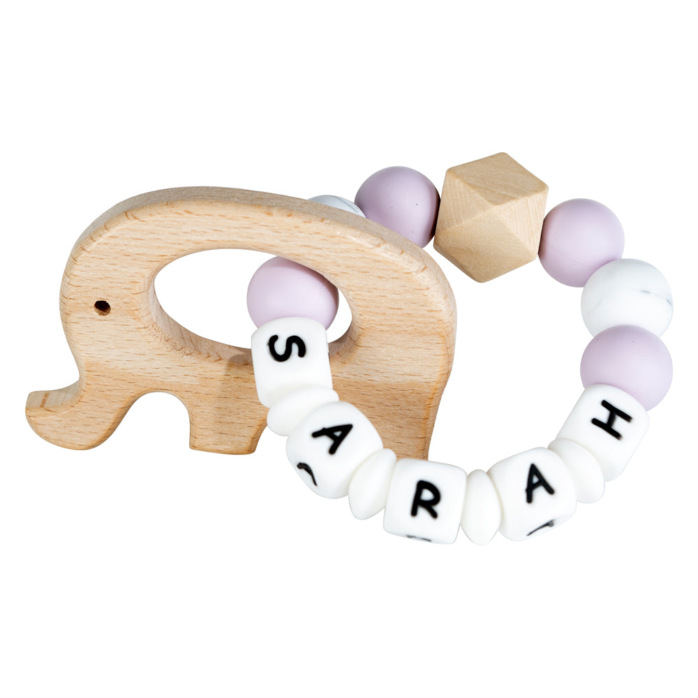 Lilly personalized silicone teething ring with baby name, view 6
