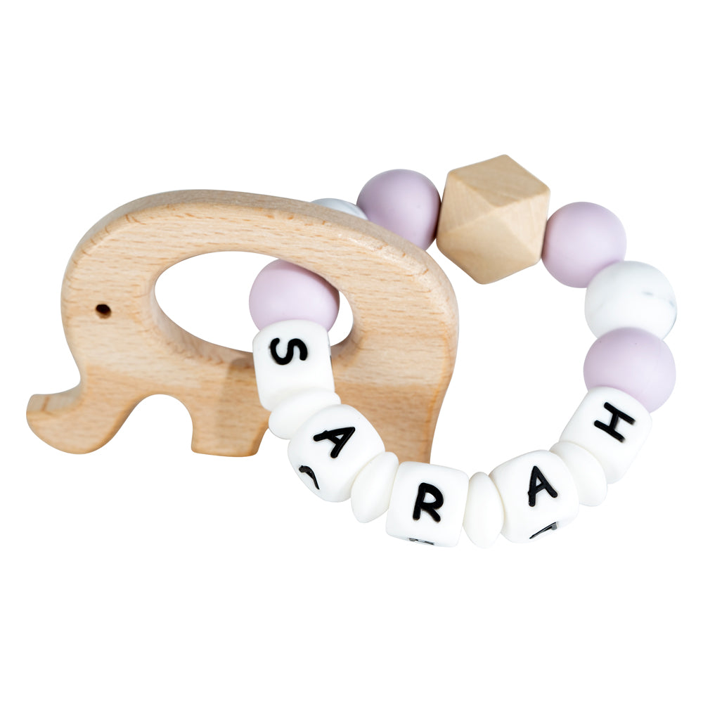 Lilly personalized silicone teething ring with baby name, view 7