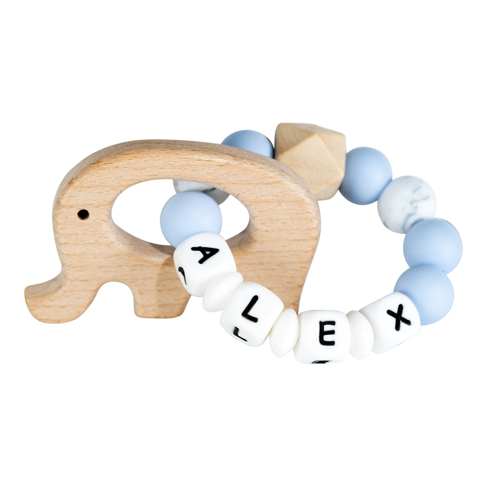 Lilly personalized silicone teething ring with baby name, view 9