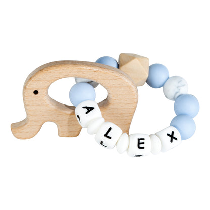 Lilly personalized silicone teething ring with baby name, view 9