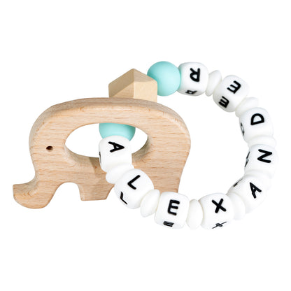 Lilly personalized silicone teething ring with baby name, view 10