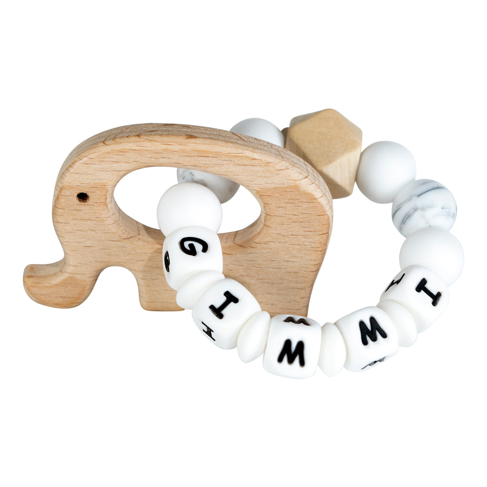 Lilly personalized silicone teething ring with baby name, view 12