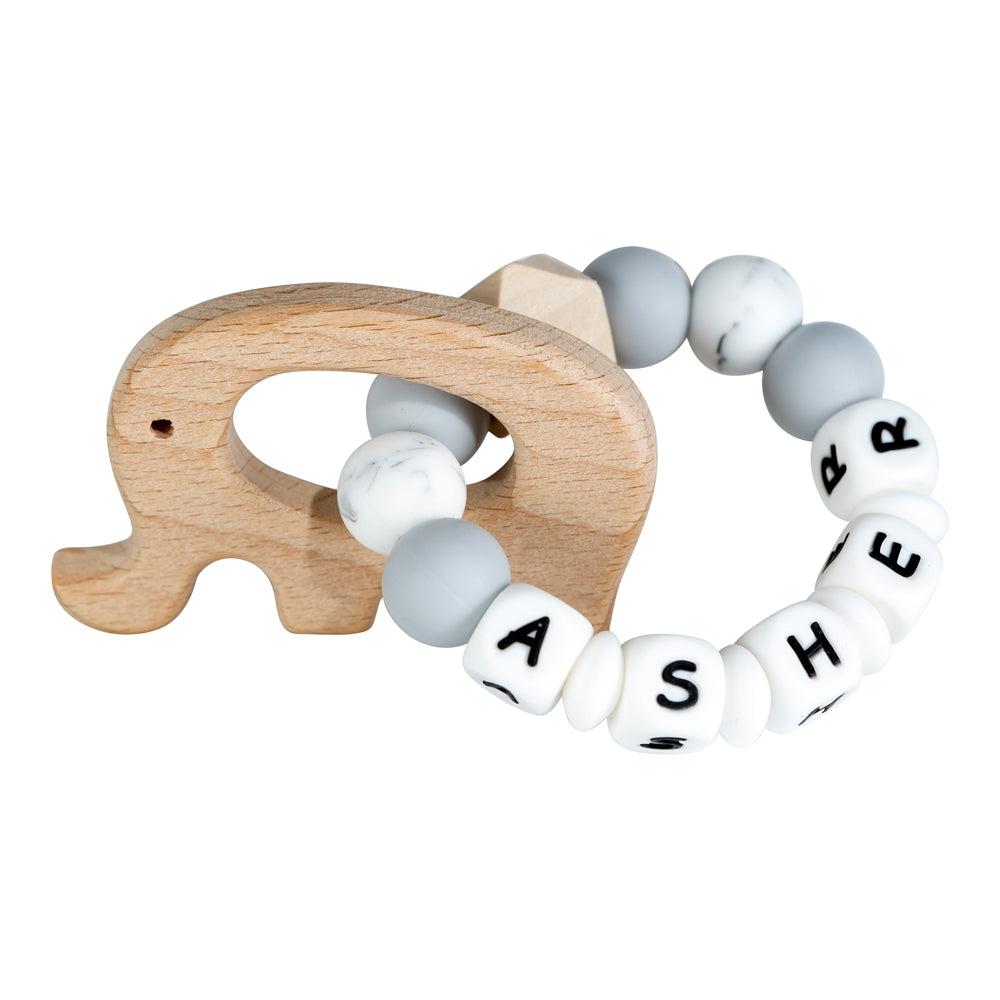 Lilly personalized silicone teething ring with baby name, view 13