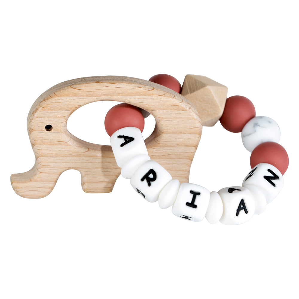 Lilly personalized silicone teething ring with baby name, view 14