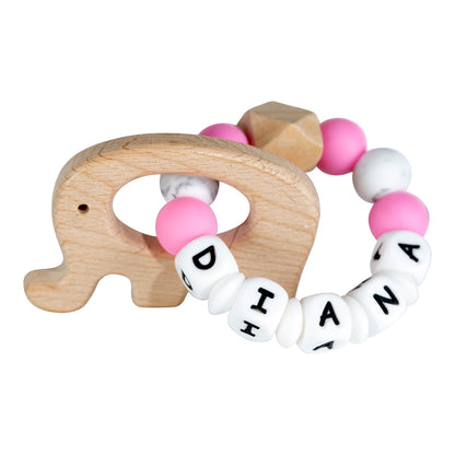 Lilly personalized silicone teething ring with baby name, view 17