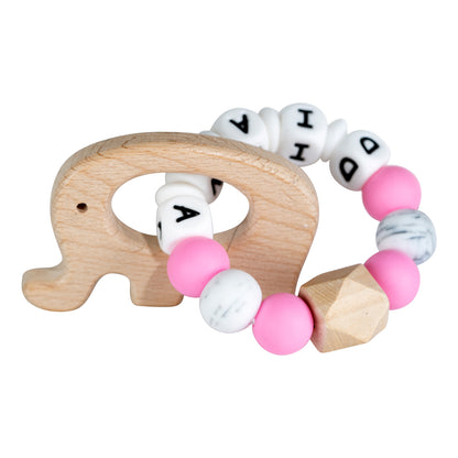 Lilly personalized silicone teething ring with baby name, view 18