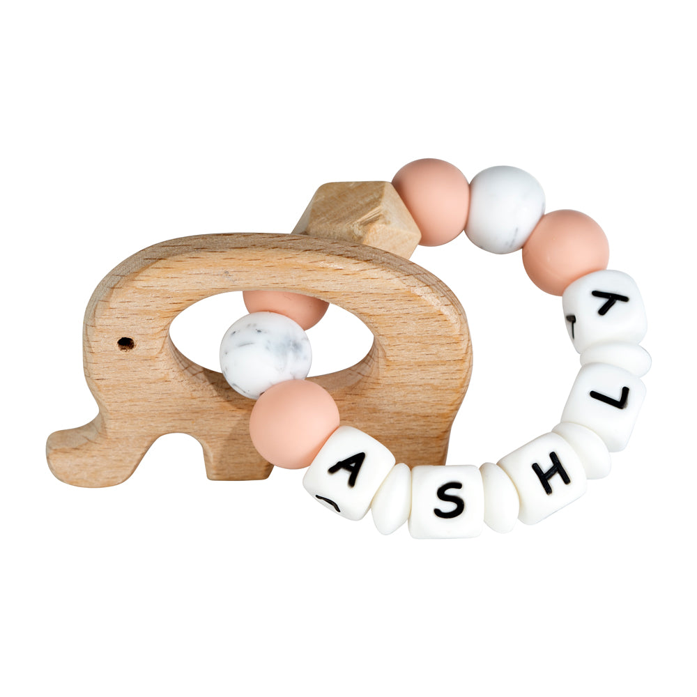 Lilly personalized silicone teething ring with baby name, view 19