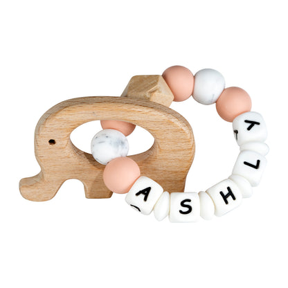 Lilly personalized silicone teething ring with baby name, view 19