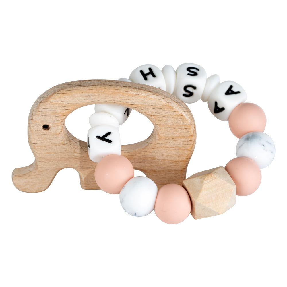 Lilly personalized silicone teething ring with baby name, view 20